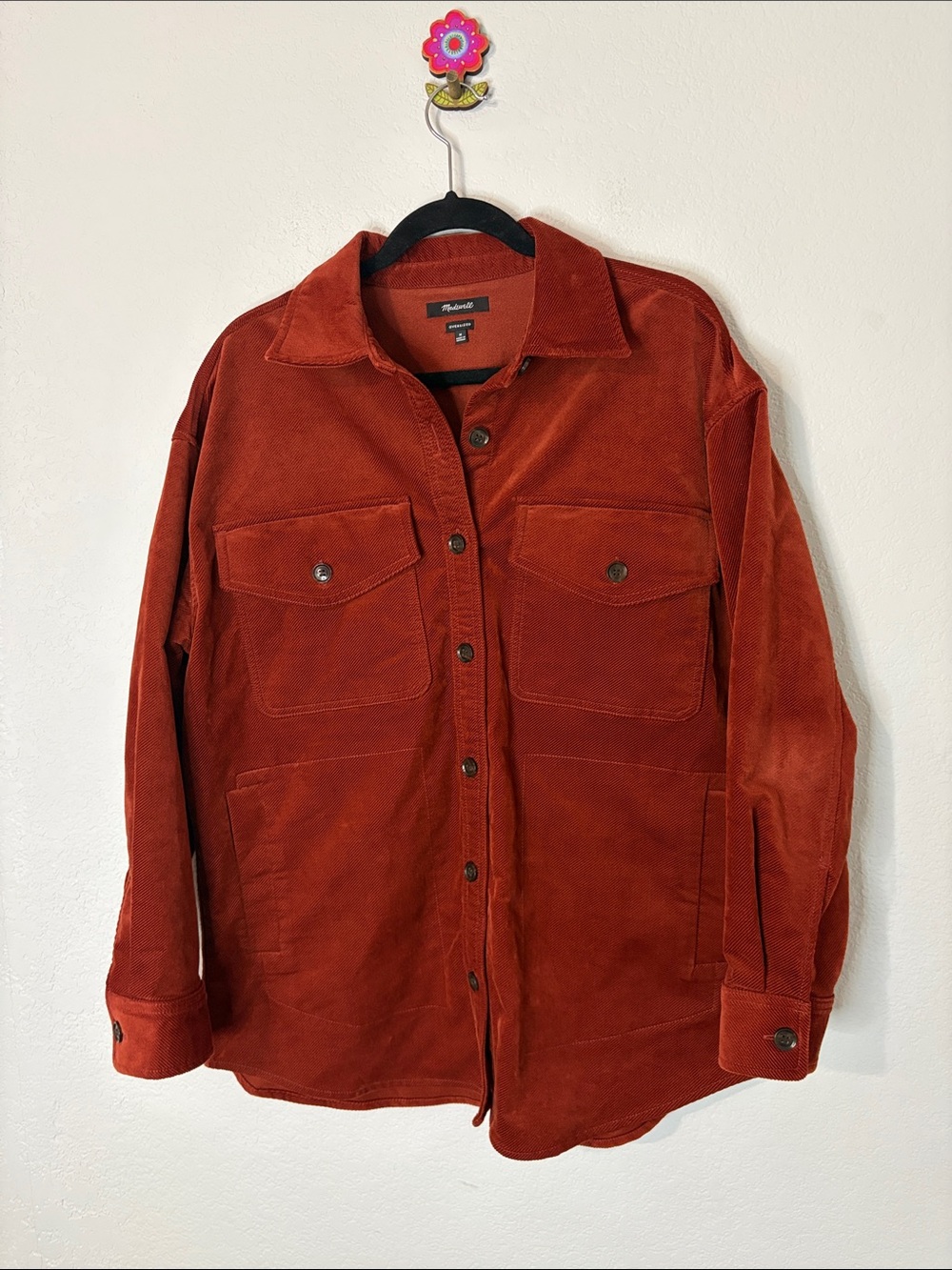 Madewell Twill Corduroy Rust Shirt Jacket Shacket M - Picture 2 of 5